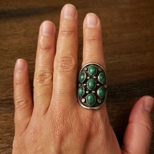Vintage Sterling Silver Malachite Ring